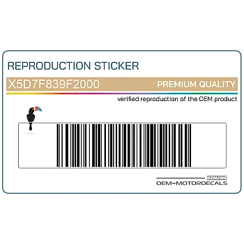 Sticker voor kuipdeel, rechterkant
