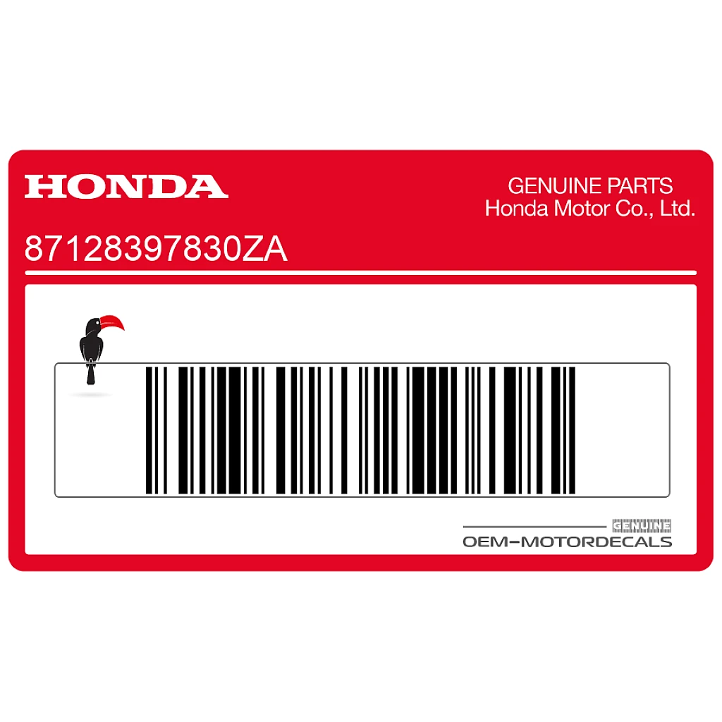Honda CG125 Emblema Fiancata Destra OEM 87128397830ZA Grafica Originale Fabbrica
