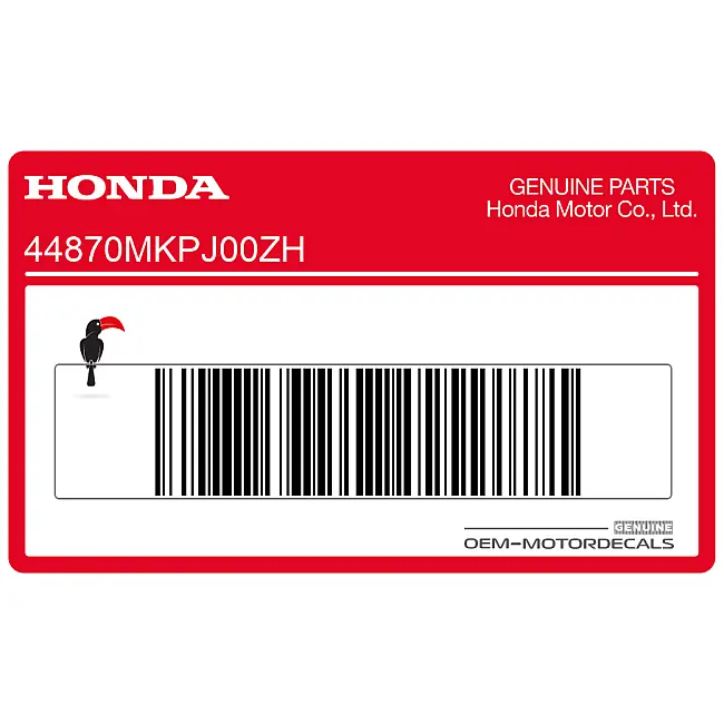 Honda CBR500R Wielstickerset Rechterkant OEM 44870MKPJ00ZH originele fabrieks-kwaliteit zelfklevende vinyl grafische sticker