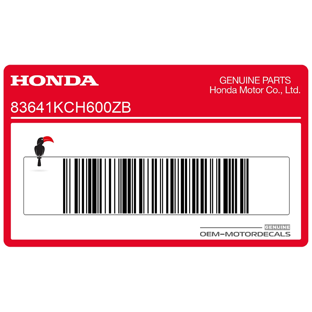 Honda CG125 Linkerkant Zijkap Sticker Linkerkant OEM 83641KCH600ZB