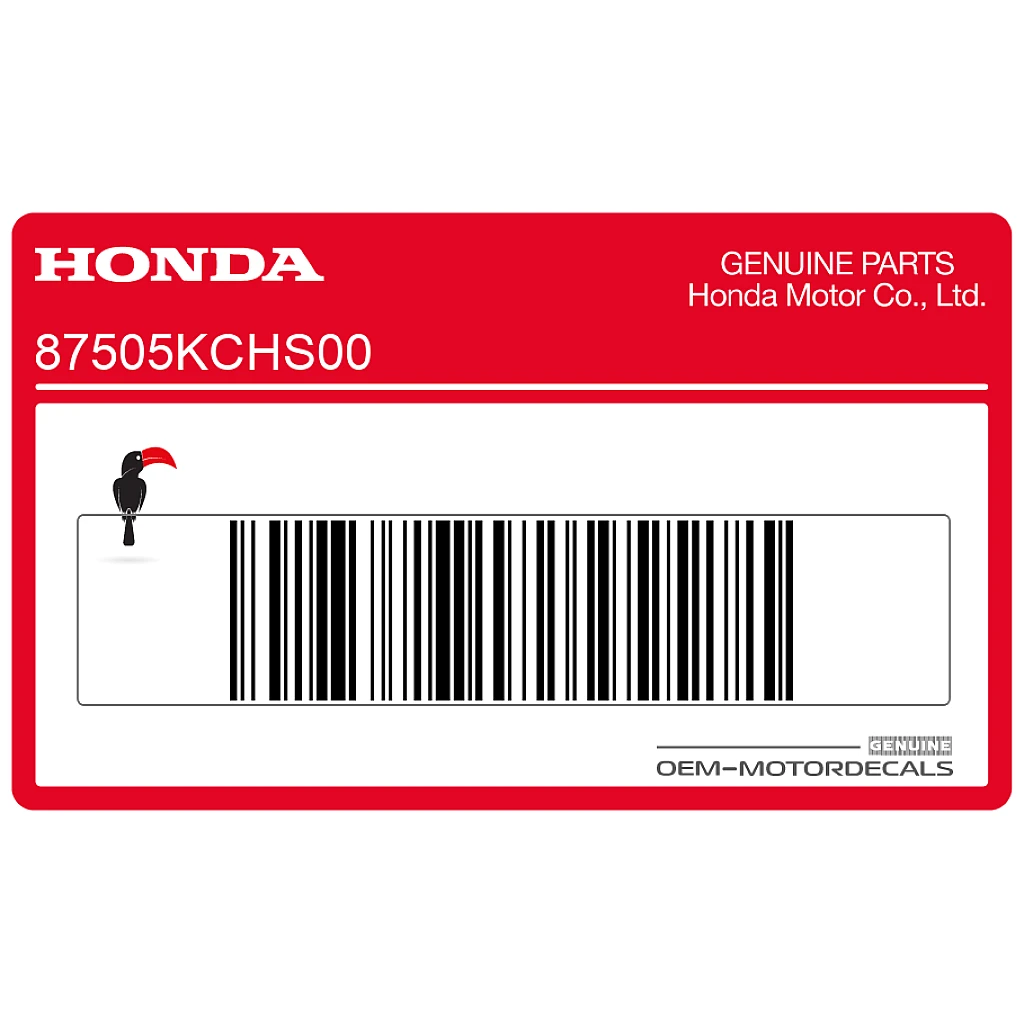 Honda CG125 Naklejka informacyjna o oponach na osłonę łańcucha prawa strona OEM 87505KCHS00