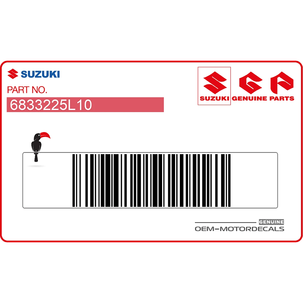 Suzuki GSX8R Naklejka ostrzegawcza z informacją o oponach na wahacz OEM 6833225L10