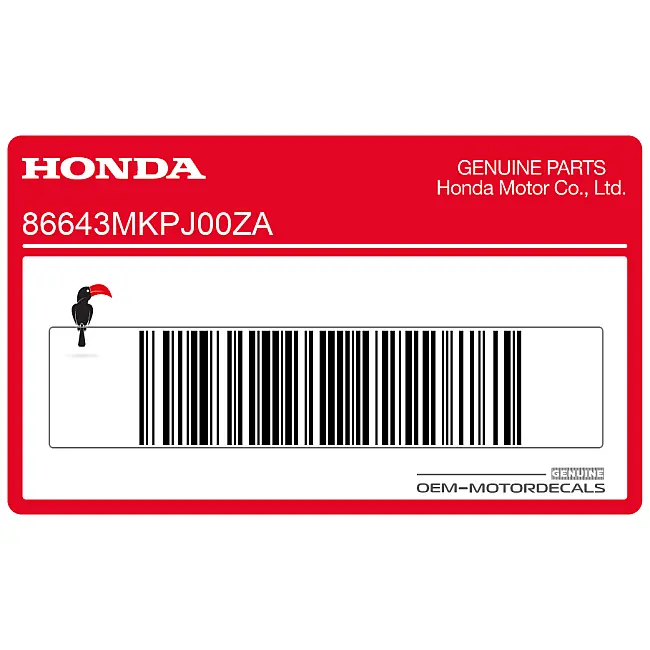 Honda CBR500R Rechter oberer Frontverkleidungsaufkleber rechte Seite OEM 86643MKPJ00ZA