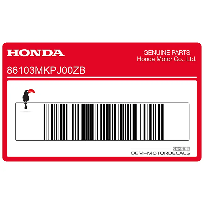 Honda CBR500R Rechter Onderkuip HONDA Embleem Rechterkant OEM 86103MKPJ00ZB