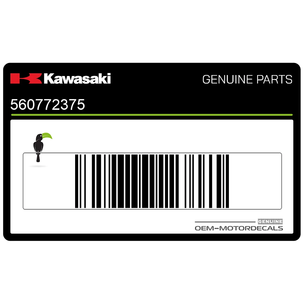 Kawasaki Ninja H2 Aufkleber für hintere Seitenverkleidung rechts OEM 56077-2375