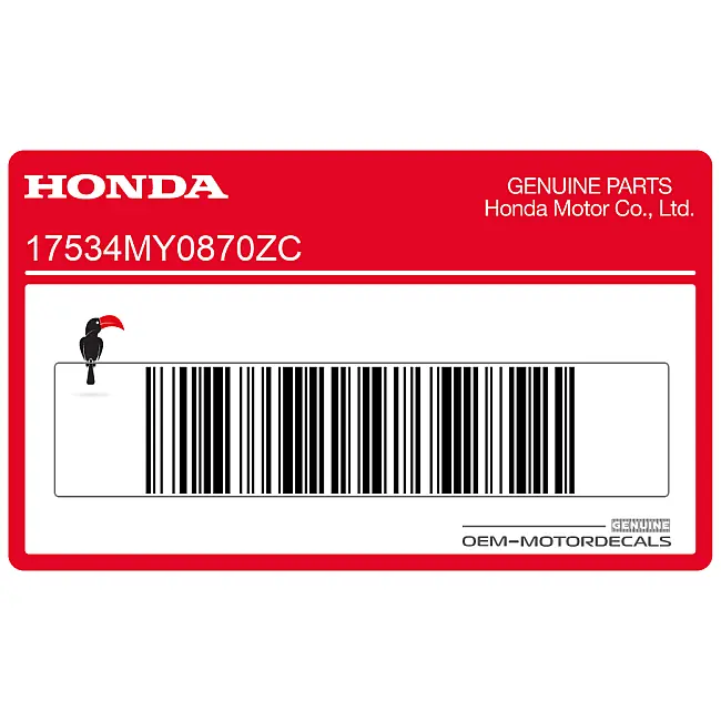 Honda VT600C Shadow Naklejka na zbiornik paliwa lewa strona OEM 17534MY0870ZC
