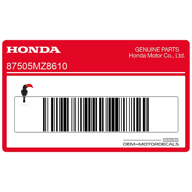 Autocollant Honda VT600C Shadow informations pneus côté gauche OEM 87505MZ8610