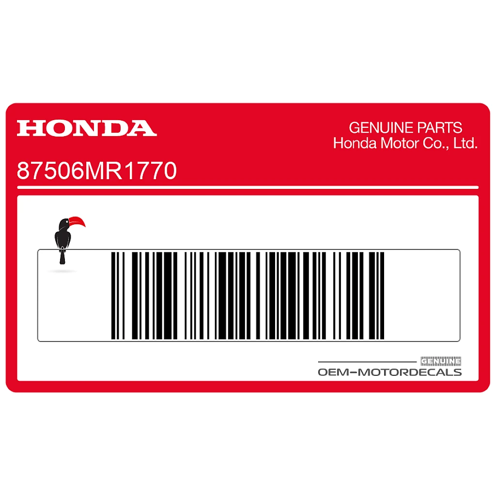 Honda VT600C Shadow Naklejka ostrzegawcza akumulatora na ramę prawa strona OEM 87506MR1770