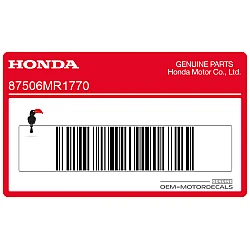 Frame battery caution decal, right side