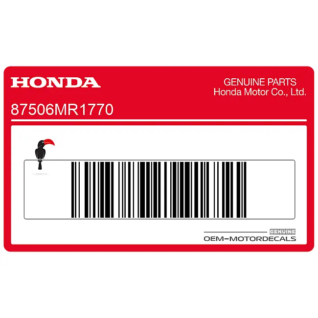 Honda VT600C Shadow Frame Batterij Waarschuwingssticker Rechterkant OEM 87506MR1770