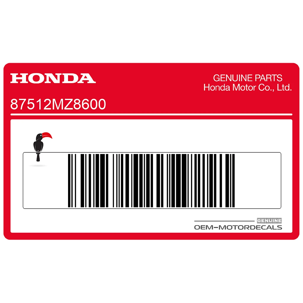 Honda VT600C Shadow Accessory Warning Label Left Side OEM 87512MZ8600 Genuine Factory Informational Decal