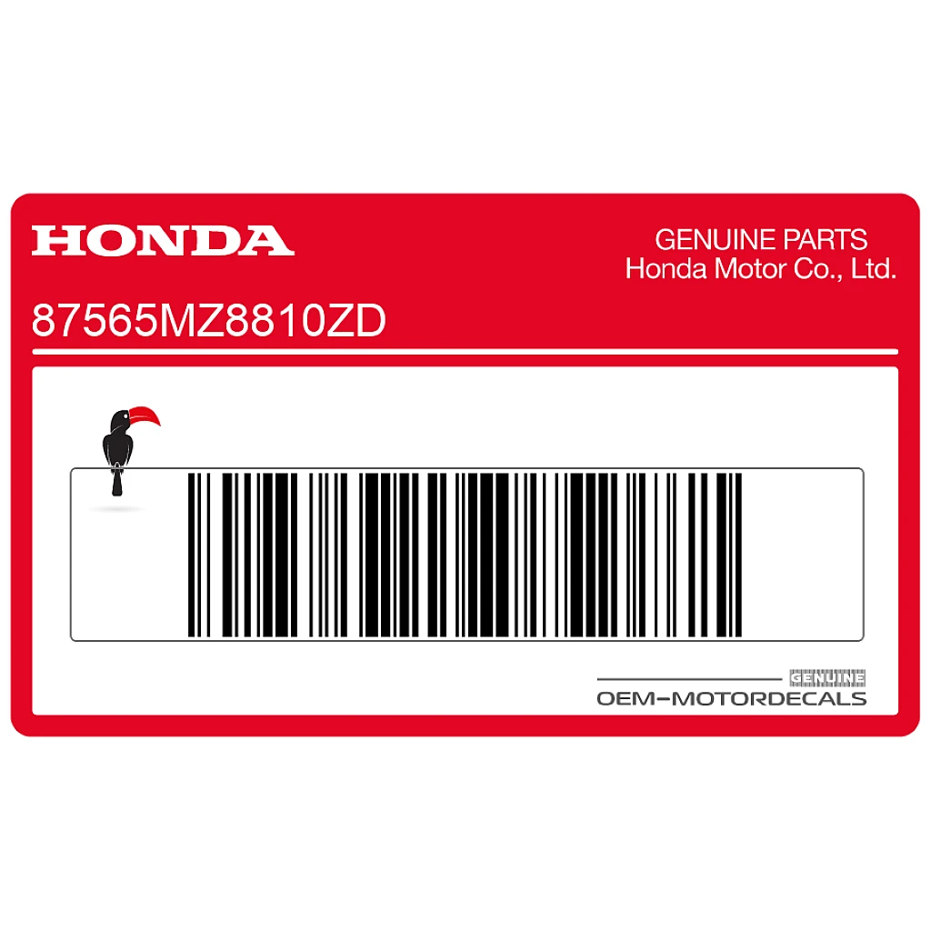 Honda VT600C Shadow Naklejka ostrzegawcza na ramę OEM 87565MZ8810ZD