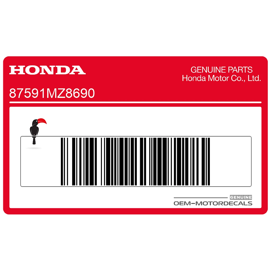Honda Shadow VT600C Rahmen-Warnaufkleber OEM 87591MZ8690