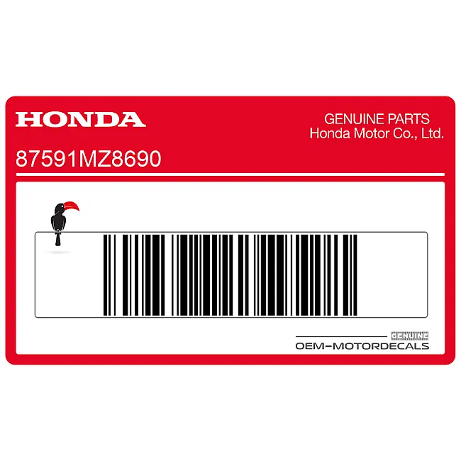 Honda Shadow VT600C Frame Waarschuwingssticker OEM 87591MZ8690