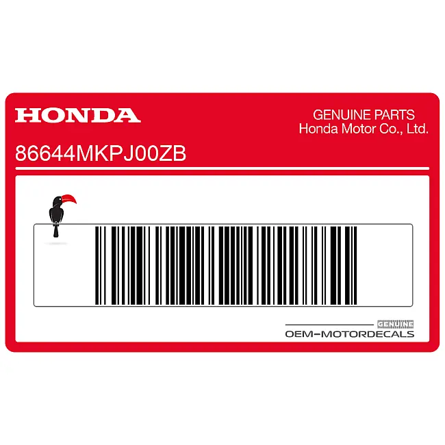 Honda CBR500R Sticker Voorste Bovenkuip Linkerkant OEM 86644MKPJ00ZB