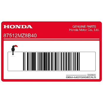 Pegatina de aviso de accesorios, lado izquierdo