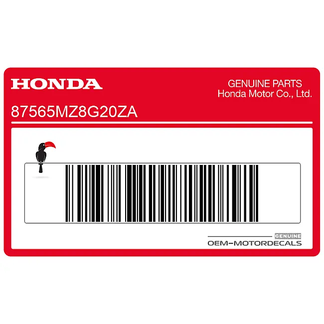 Honda VT600C Shadow Rahmen Warnaufkleber Warnhinweisaufkleber OEM 87565MZ8G20ZA Originalteil