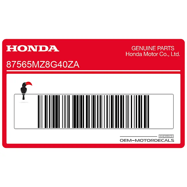 Honda VT600C Shadow Naklejka ostrzegawcza OEM 87565MZ8G40ZA