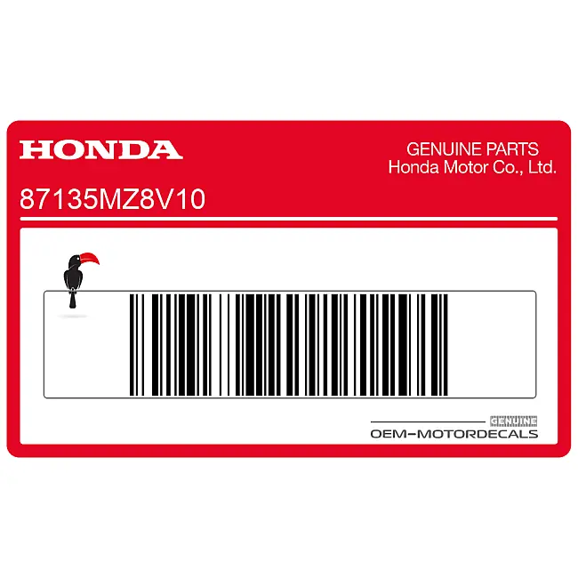 Honda VT600C Shadow Adesivo Avvertenza Lato Destro OEM 87135MZ8V10