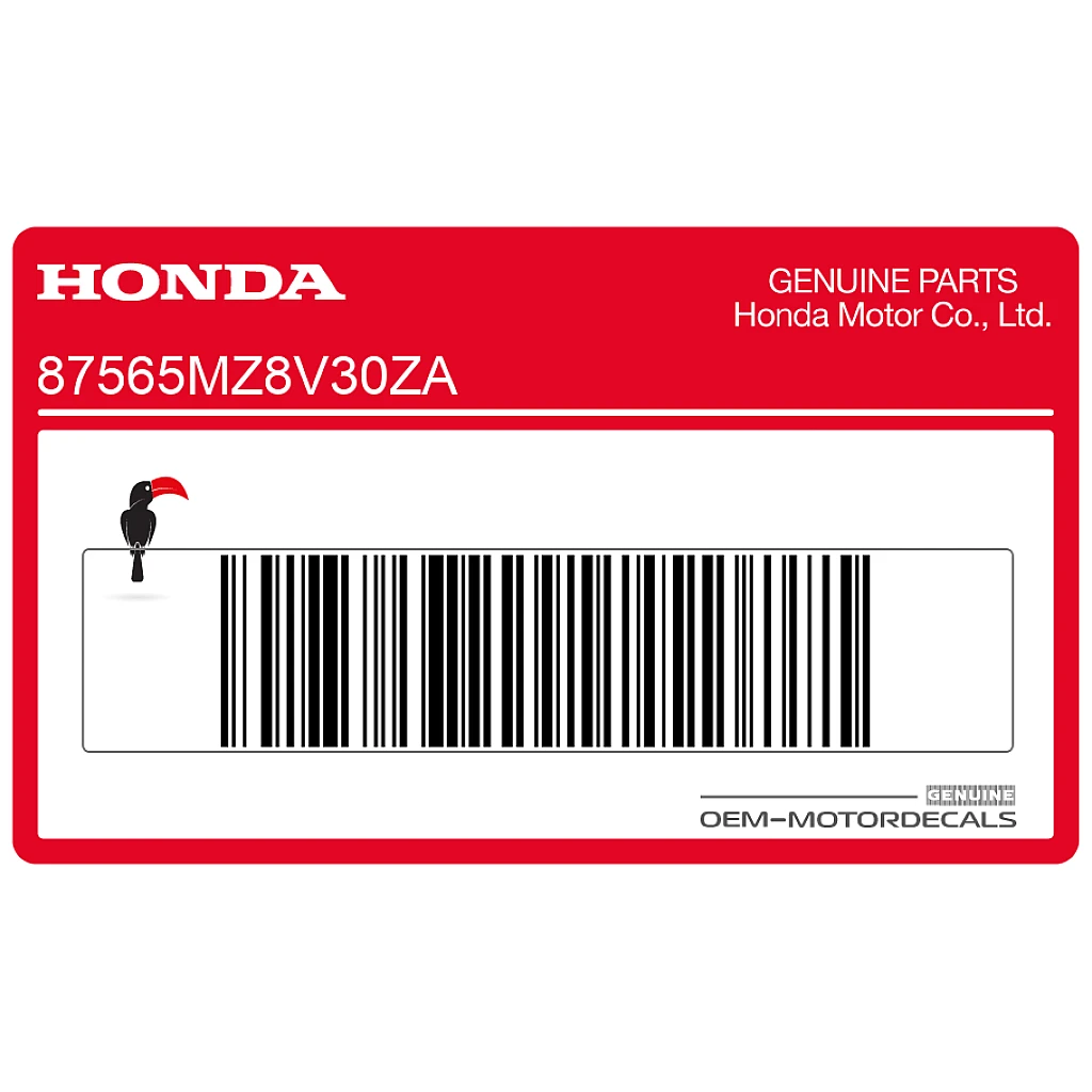 Honda Shadow VT600C Rahmen Warnhinweisaufkleber linke Seite OEM 87565MZ8V30ZA Echtes Fabrikaufkleber