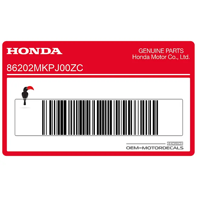 Autocollant Honda CBR500R Côté Gauche du Carénage Wing Côté Gauche OEM 86202MKPJ00ZC