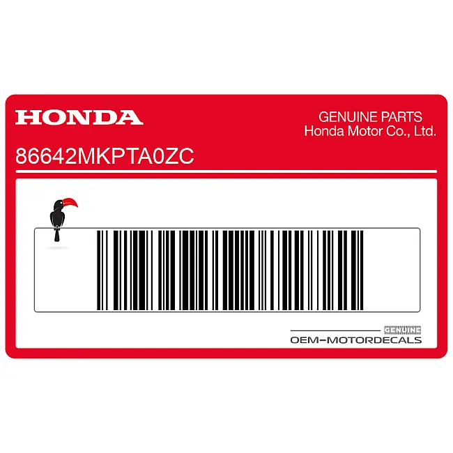 Honda CBR500R Autocollant flanc carénage central gauche Côté gauche OEM 86642MKPJ00ZC