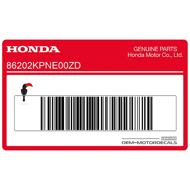 Honda CB125F Lewa Owiewka Emblemat Logo Honda Wing Lewa Strona Oryginalny OEM 86202KPNE00ZD