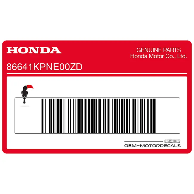 Honda CB125F Sticker Rechter Buitenste Stroomlijnkuip Rechterkant OEM 86641KPNE00ZD