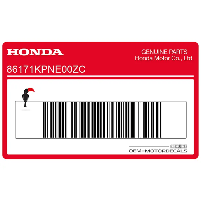 Oryginalna naklejka Honda CB125F na bak, prawa strona, OEM 86171KPNE00ZC, fabryczna winylowa naklejka dla precyzyjnego dopasowania
