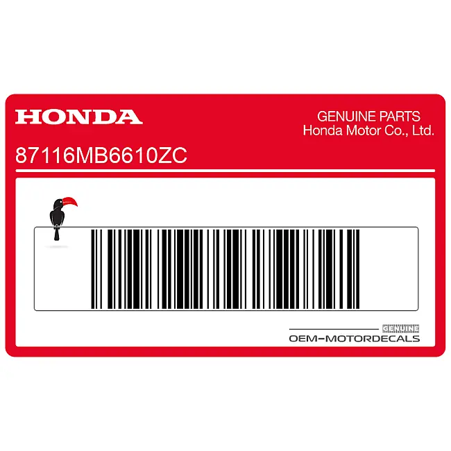 Honda VF1000 Pegatina Carenado Delantero Lado Derecho OEM 87116MB6610ZC