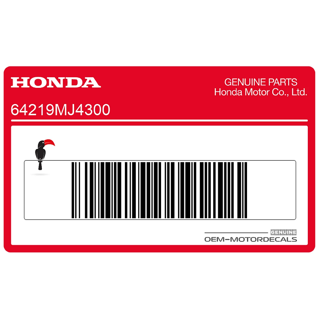 Honda VF1000 Adesivo Carenatura Superiore Lato Destro OEM 64219MJ4300