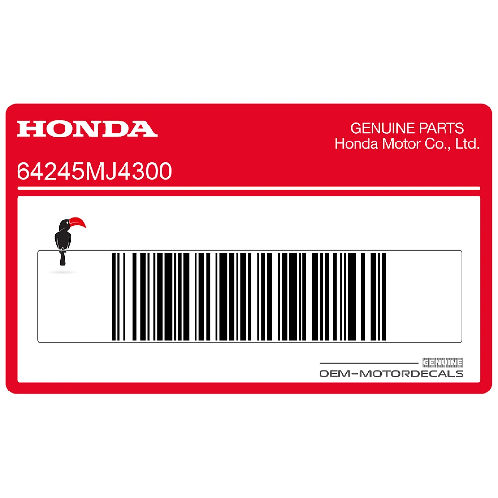 Honda VF1000 Naklejka V-FOUR na dolną owiewkę, lewa strona, OEM 64245MJ4300