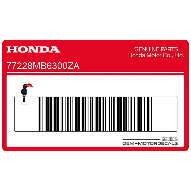 Honda VF1000 Pegatina Colín Trasero Derecho Lado Derecho OEM 77228MB6300ZA