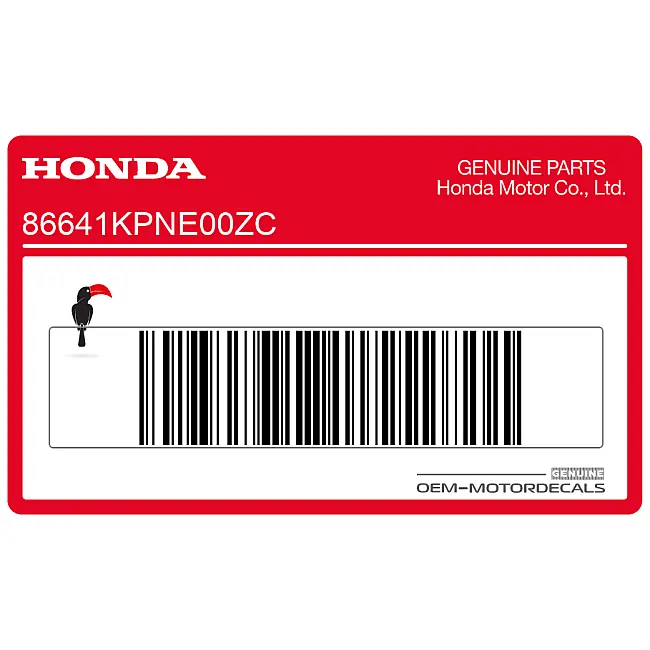 Honda CB125F Naklejka na owiewkę zewnętrzną prawa strona OEM 86641KPNE00ZC Oryginalna fabryczna grafika motocyklowa