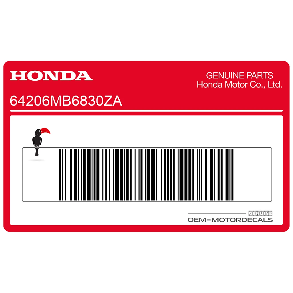 Honda VF1000 Autocollant Carénage Avant Côté Avant OEM 64206MB6830ZA Autocollant Authentique d'Usine Original
