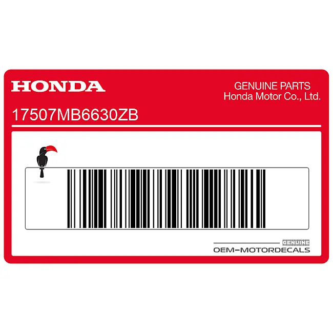 Honda VF1000 Pegatina Depósito Lado Izquierdo OEM 17507MB6630ZB