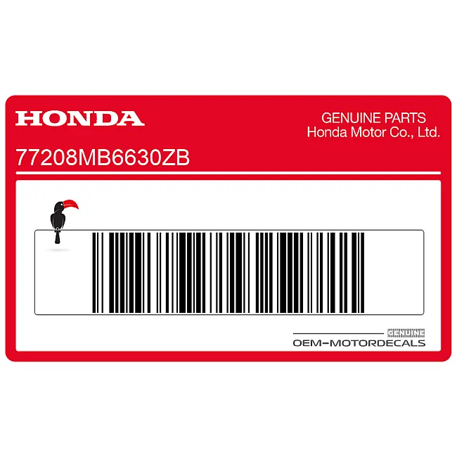 Honda VF1000 Pegatina Colín Trasero Lado Izquierdo OEM 77208MB6630ZB
