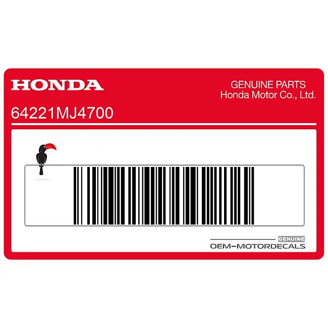 Honda VF1000 Pegatina Carenado Superior 1000R Lado Derecho OEM 64221MJ4700