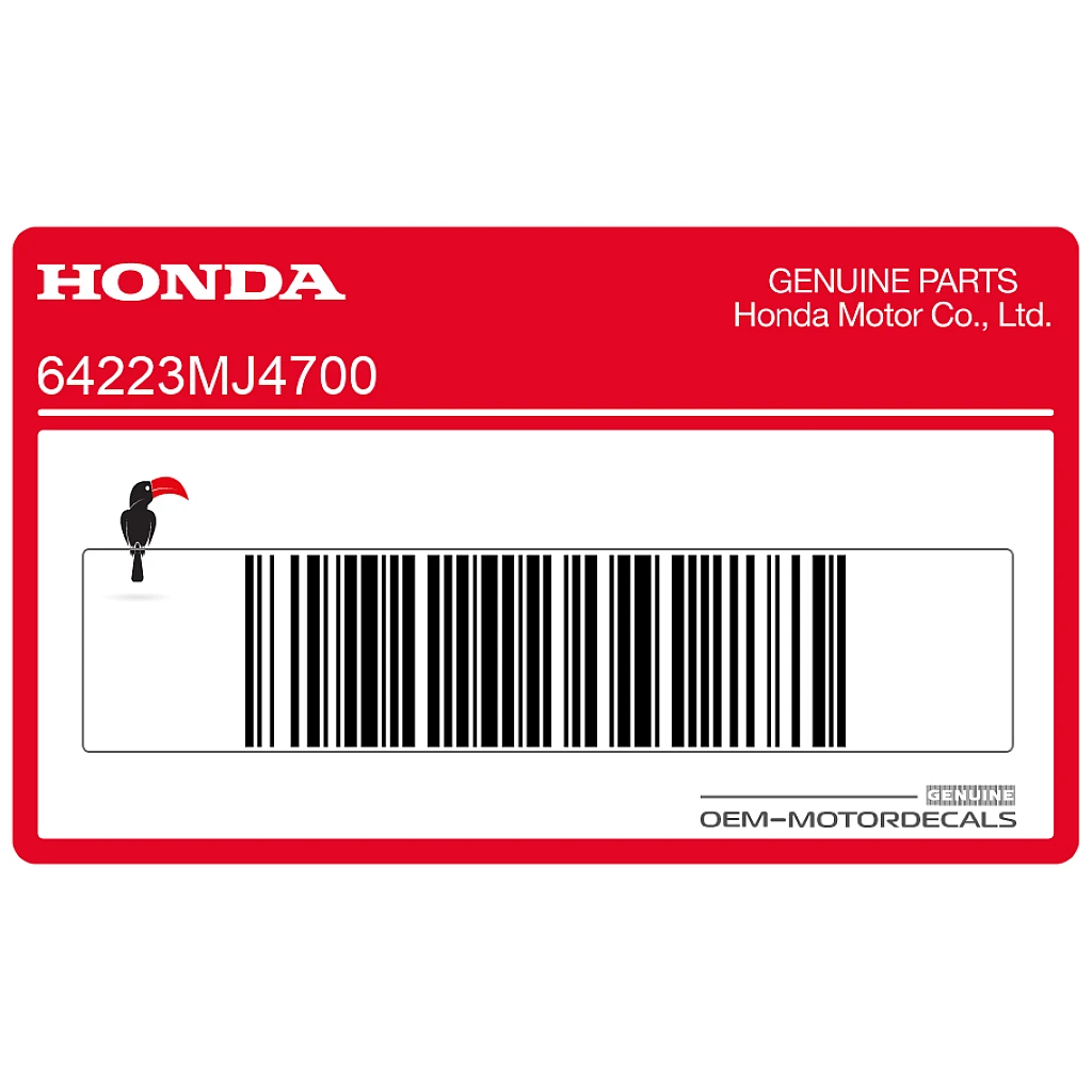Honda VF1000 Naklejka na górną owiewkę prawa strona OEM 64223MJ4700