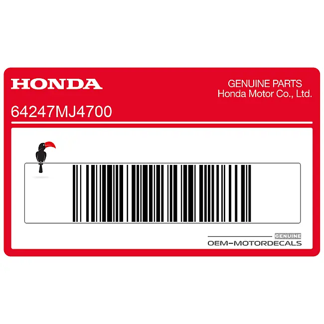 Honda VF1000 Pegatina Carenado Inferior Lado Izquierdo OEM 64247MJ4700