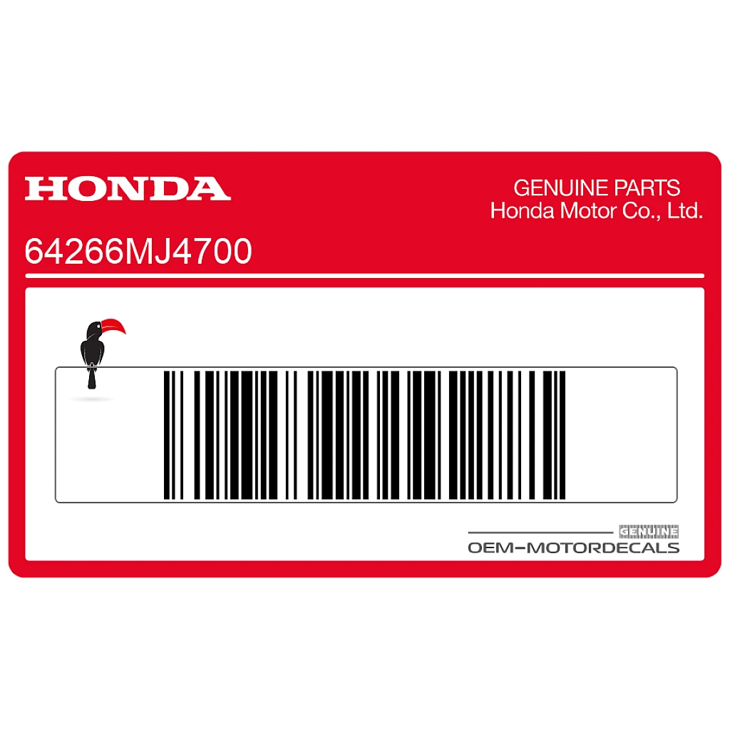 Honda VF1000 Naklejka na klapkę wlotu powietrza Prawa Strona OEM 64266MJ4700