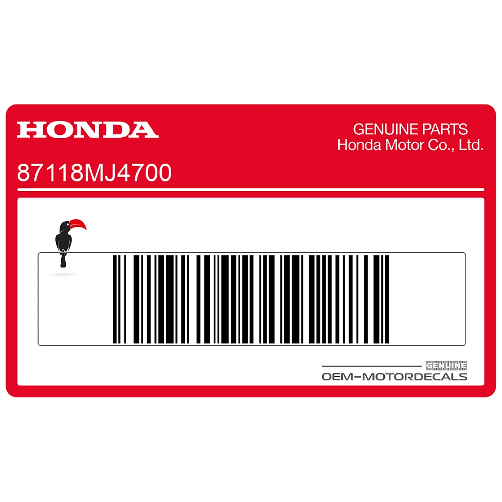 Honda VF1000 Naklejka na owiewkę OEM 87118MJ4700 Autentyczna fabryczna oryginalna naklejka motocyklowa