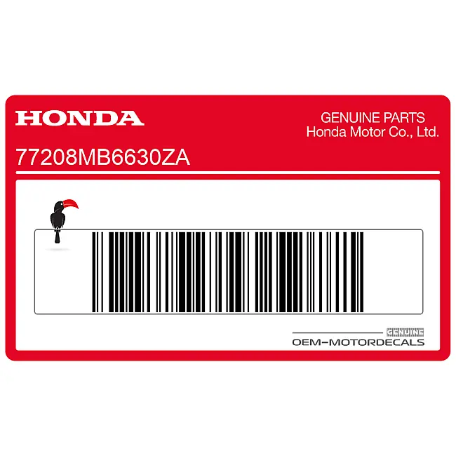 Honda VF1000 Pegatina Colín Lado Izquierdo OEM 77208MB6630ZA