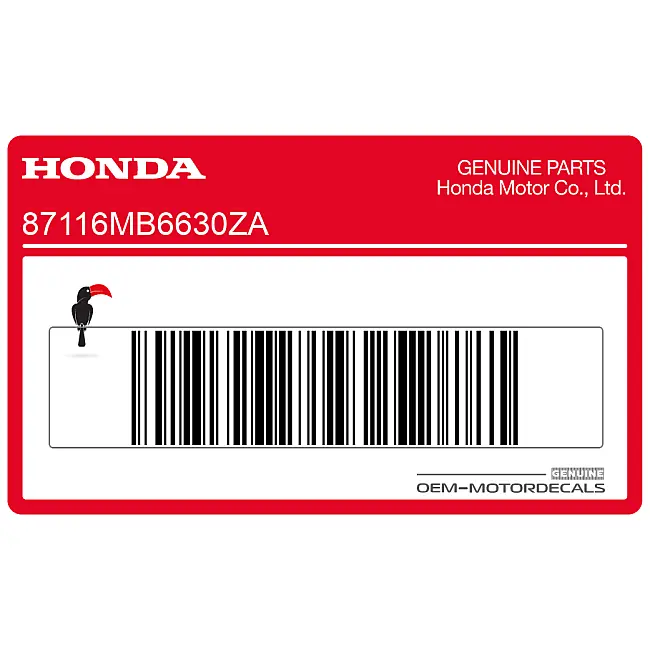 Pegatina B Honda VF1000 OEM 87116MB6630ZA