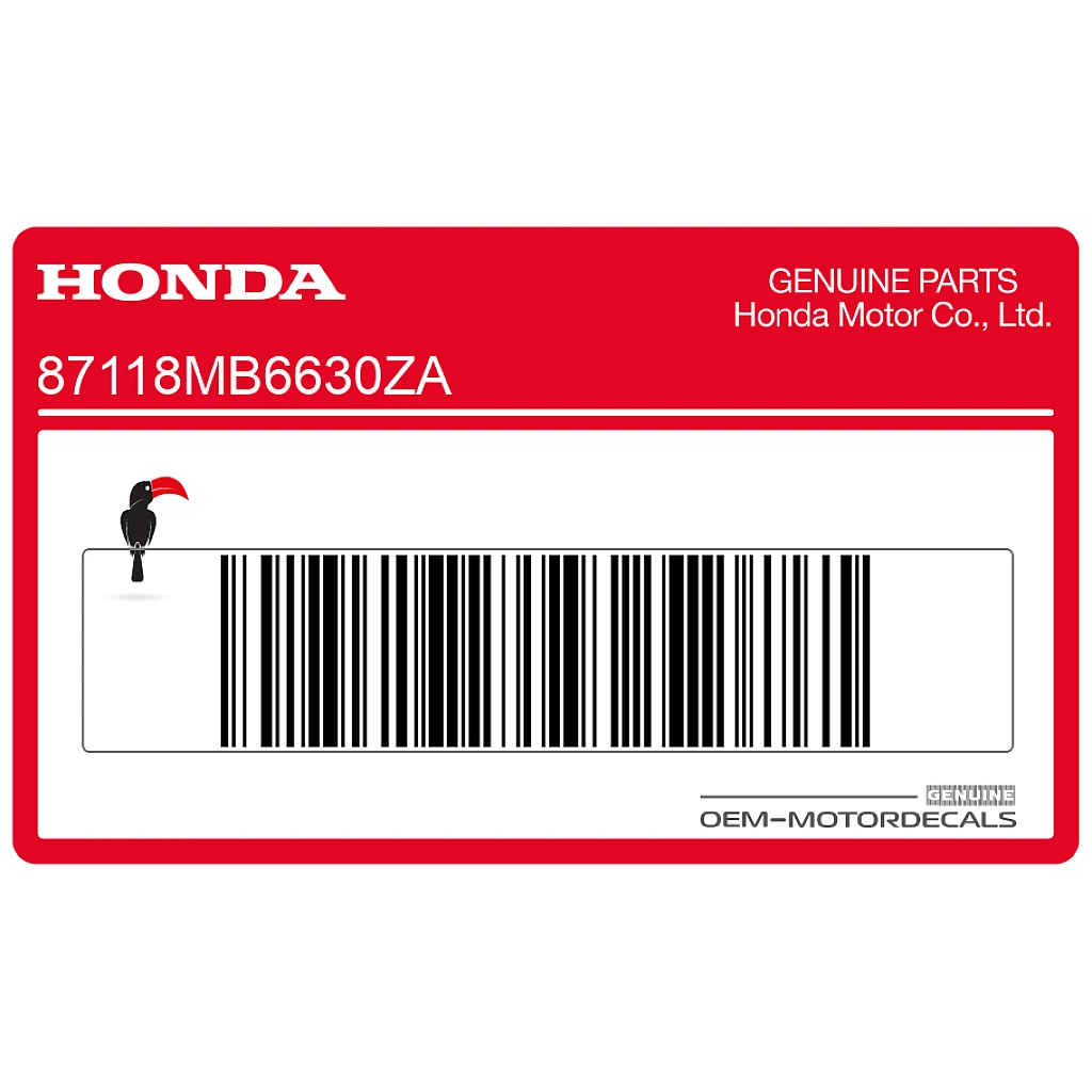 Honda VF1000 Tanksticker Interceptor Grafische Lijm Decal OEM 87118MB6630ZA