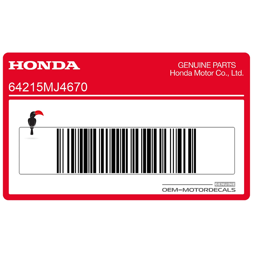 Pegatina V-FOUR Honda VF1000 Carenado Superior Lado Derecho OEM 64215MJ4670 Pieza Original de Fábrica