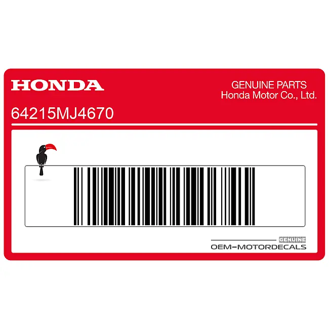 Pegatina V-FOUR Honda VF1000 Carenado Superior Lado Derecho OEM 64215MJ4670 Pieza Original de Fábrica