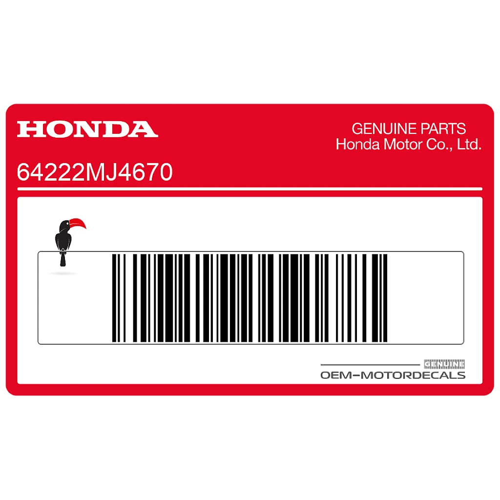 Pegatina Honda VF1000 Carenado Superior Lado Izquierdo OEM 64222MJ4670