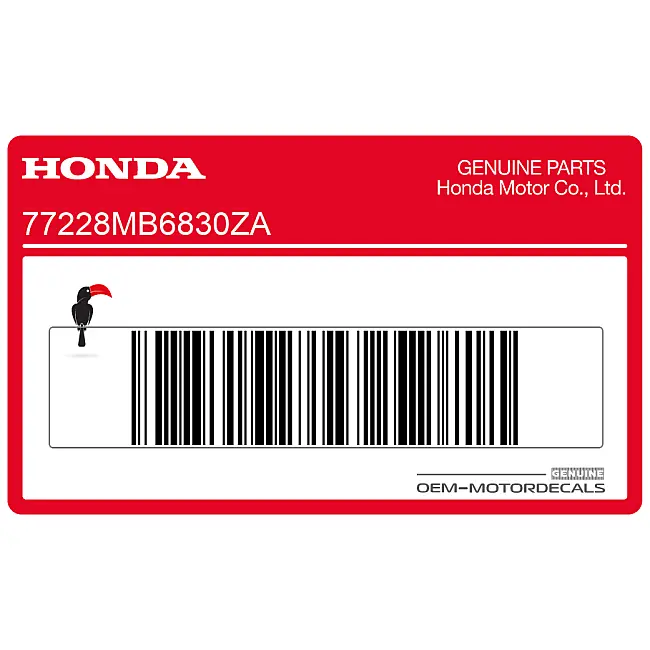 Honda VF1000 Pegatina de Colín Trasero OEM 77228MB6830ZA
