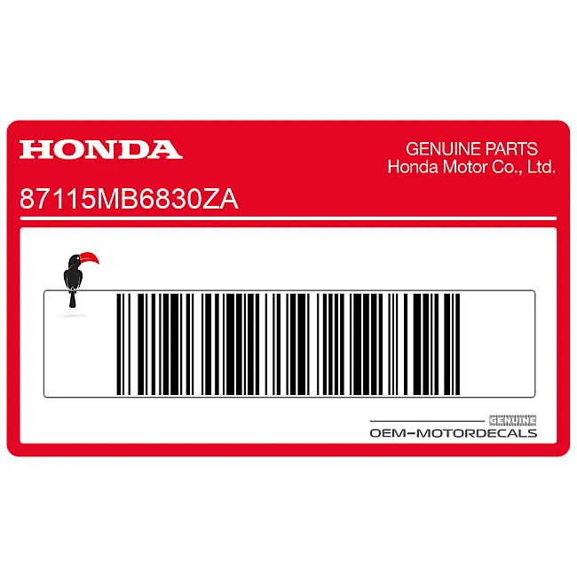 Honda VF1000 Pegatina Carenado Derecho Lado Derecho OEM 87115MB6830ZA Gráfico Original de Fábrica Genuino